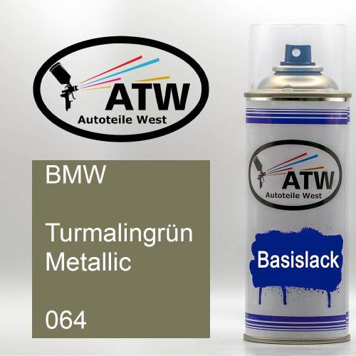 BMW, Turmalingrün Metallic, 064: 400ml Sprühdose, von ATW Autoteile West.